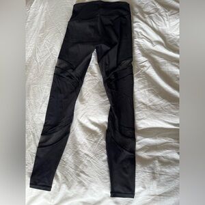Black Lululemon Leggings with Sheer Slit Detail